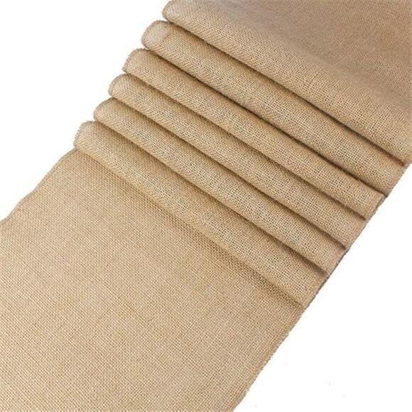 10 PCS 100% Natural Burlap Table Runners 12 x 108 Inch Long, Rustic - Picture 7 of 7